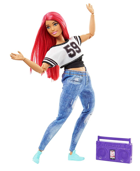 Barbie Made to Move Dancer Red Hair Doll w/ Boombox Radio by Mattel