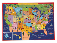 eeBoo USA United States Map - 20 JUMBO Piece Puzzle (11in x 15in)