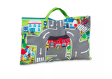 Melissa & Doug Take - Along Town Play Mat Colorful Storage Bag Set w 9 Soft Cars