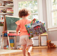 Melissa & Doug Take - Along Town Play Mat Colorful Storage Bag Set w 9 Soft Cars