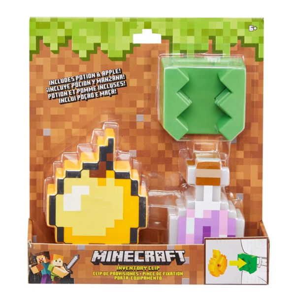 Minecraft Inventory Clip with Potion and Apple Accessories (3 Piece Set)