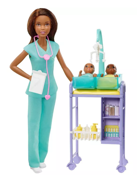 Barbie 'You Can Be Anything' Baby Doctor African American/Black Doll Playset
